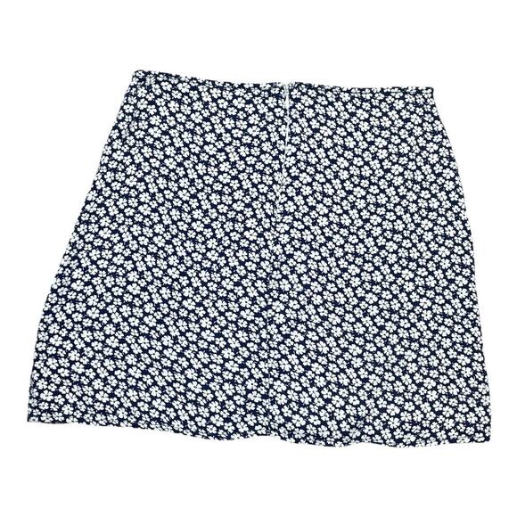 Reformation Fran Thigh Slit Mini Skirt In Quinto Navy Floral Print Size 2 - Picture 6 of 8